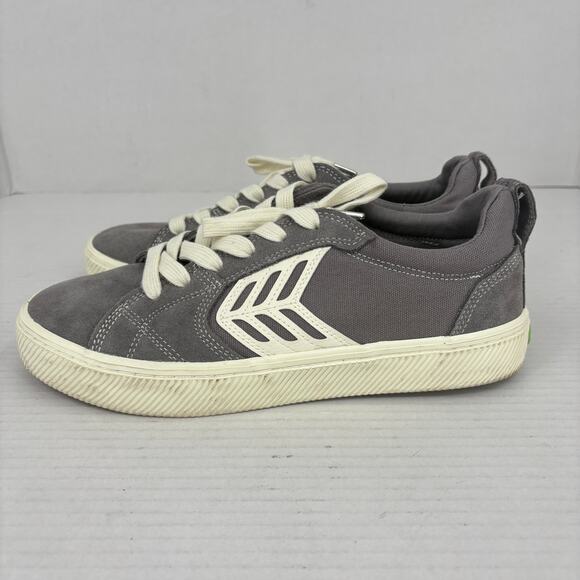 Cariuma Catiba Pro Low Skate Sneakers Womens Size 8.5 Gray Ivory Suede Cork - Picture 4 of 10